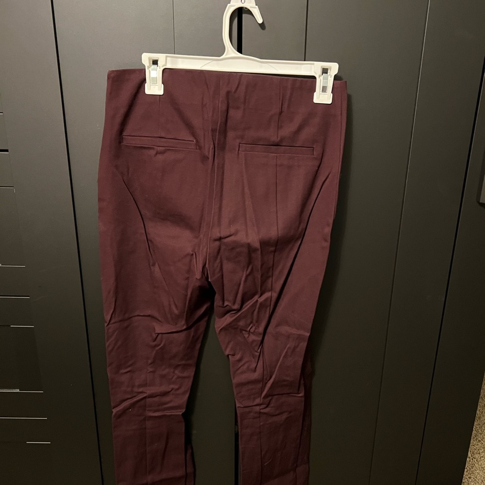 Burgundy, skinny dress pants